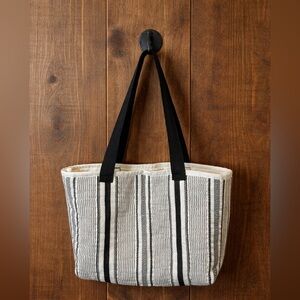 Striped Black and White Tote Bag